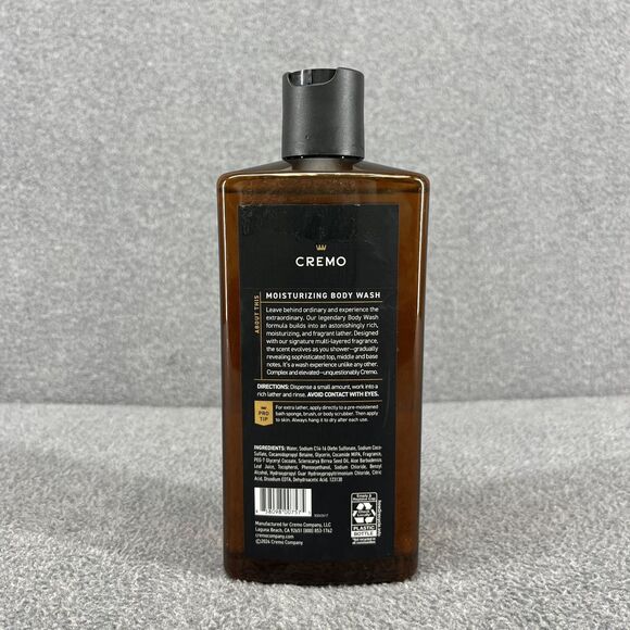 CREMO Body Wash Distiller's Blend Smooth & Oaky Kentucky bourbon  smoked 16 oz - Picture 2 of 8